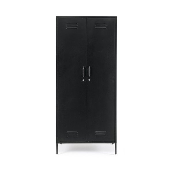 Armadietto nero in metallo con chiusura a chiave 80x185x50 cm Cambridge – Yes Everyday