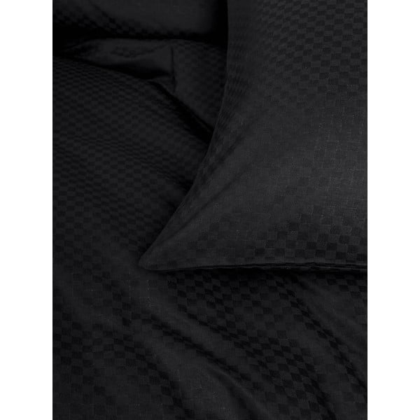 Set copripiumino e federa nero in cotone renforcé per letto matrimoniale ed esteso 240x220 cm Checkered – Mila Home Luxury-image-4
