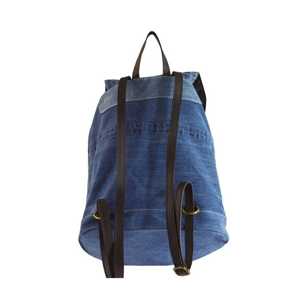 Zaino in denim blu con cinghie in pelle Light - Chicca Borse-image-3