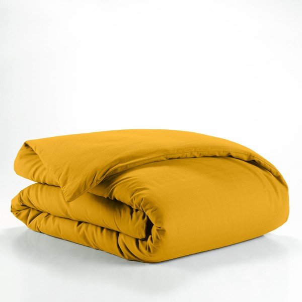 Copripiumino giallo in cotone per letto singolo 140x200 cm Lina – douceur d'intérieur