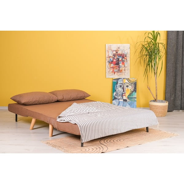 Divano letto marrone 120 cm Folde - Artie-image-4