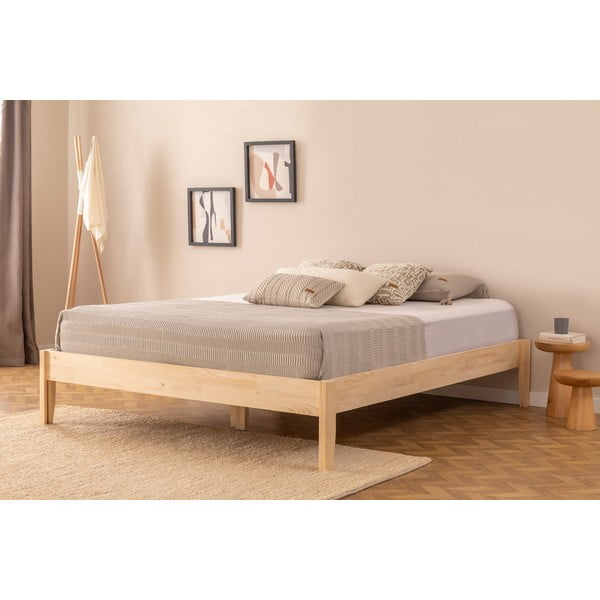 Letto singolo  colore naturale in legno di abete rosso con doghe 90x200 cm Galaksi - Kalune Design-image-1