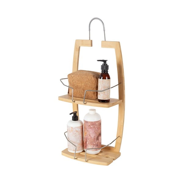 Mensola da bagno in bambù sospesa in colore naturale - Compactor-image-3