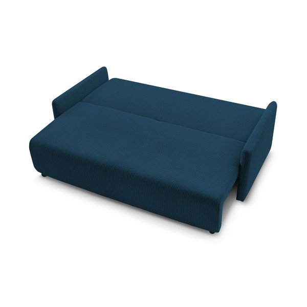 Divano in blu scuro allungabile con rivestimento in velluto a coste 211 cm Marcel – Bobochic Paris-image-4