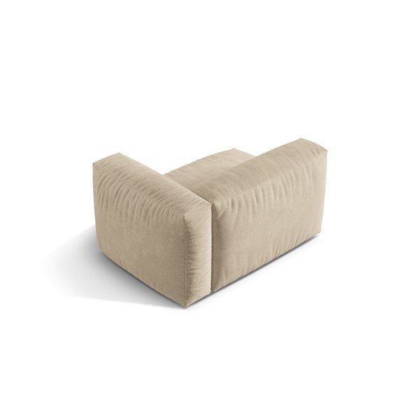 Parte divano componibile beige (con penisola a destra) con rivestimento in velluto Martina – Micadoni -image-2