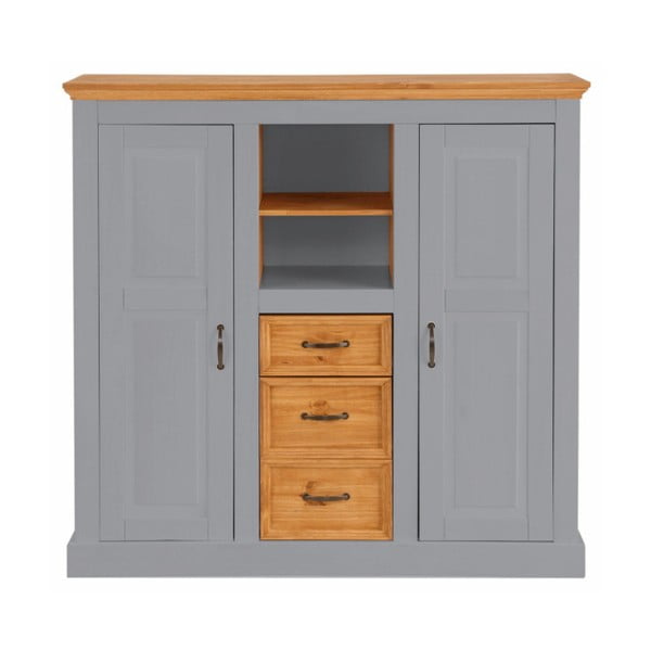 Credenza in legno di pino massiccio grigio Suzie - Støraa