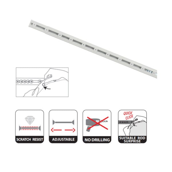 Asta per tenda da doccia bianco 75 - 125 cm Surprise – Spirella-image-2