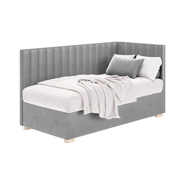 Letto da bambini con sponde grigio con contenitore con materasso incluso 90x200 cm Snugi – Ghado-image-2