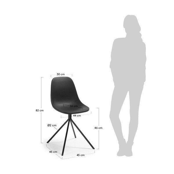 Set di 2 sedie da pranzo nere Menta - La Forma-image-2