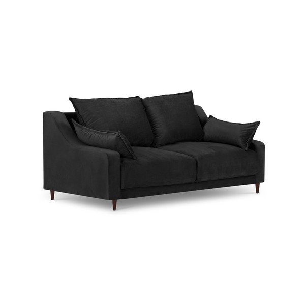 Divano in velluto nero Freesia, 150 cm - Mazzini Sofas-image-2