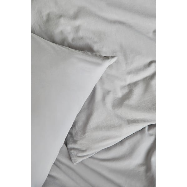 Biancheria da letto matrimoniale grigio chiaro in cotone stonewashed , 200 x 200 cm - Bonami Selection-image-1