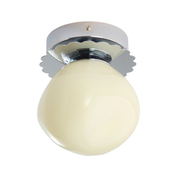 Plafoniera color crema/color argento lucido in vetro opale ø 12 cm Bon – Jotex