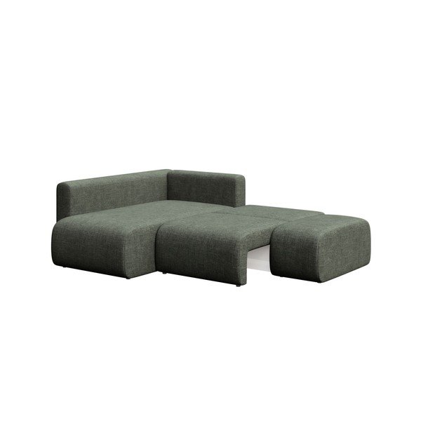 Divano angolare verde allungabile/con contenitore (con penisola a sinistra/con chaise lounge) Lumine – Ghado-image-3