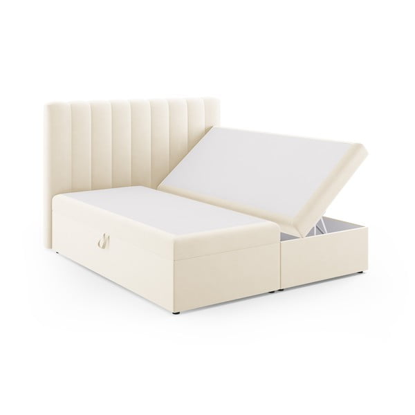 Letto boxspring beige con contenitore 180x200 cm Gina - Milo Casa-image-2