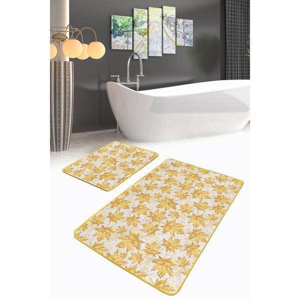 Tappetini da bagno gialli in set da 2 60x100 cm - Mila Home-image-2