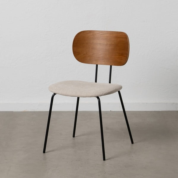 Set di 4 sedie da pranzo color crema con schienale in legno Cleo - Ixia-image-1