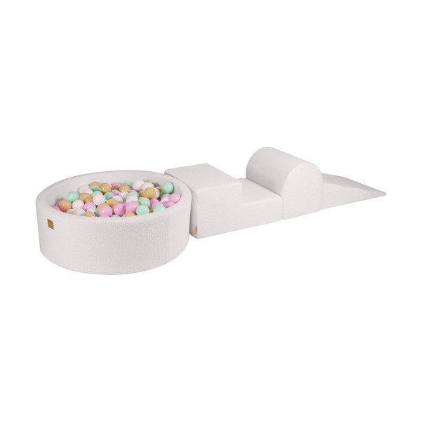 Gioco per psicomotricità bianco in bouclé 3 pz altezza totale 30 cm 225x90 cm – Meowbaby