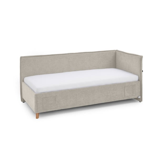 Letto da bambini con sponde beige imbottito con contenitore con rete inclusa 90x200 cm Fun – Meise Möbel