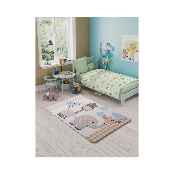 Tappeto beige per bambini Animal Kingdom, 133 x 190 cm - Confetti-image-1