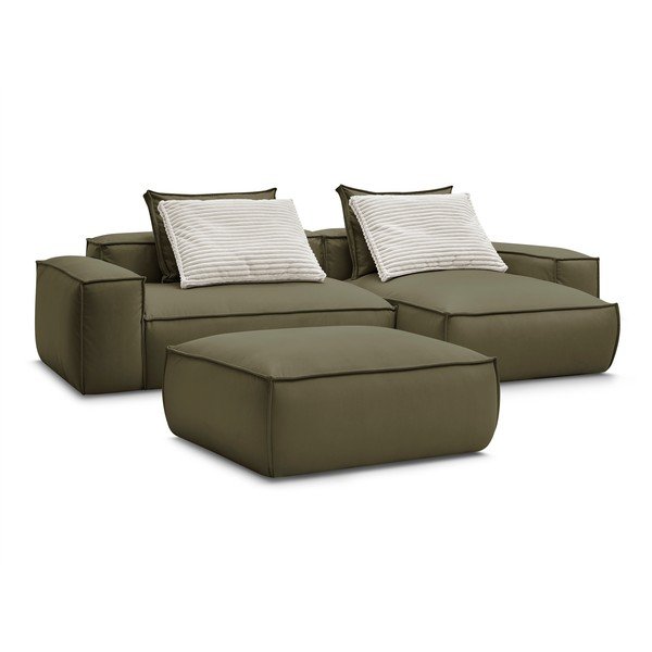 Divano angolare verde in similpelle Boheme - Bobochic Paris-image-4