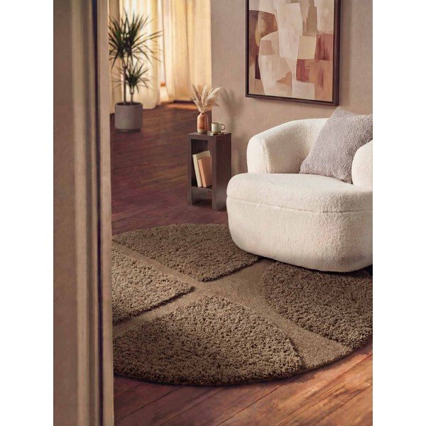 Tappeto rotondo marrone tessuto a mano ø 200 cm Lambeth Jasper – Ted Baker-image-1