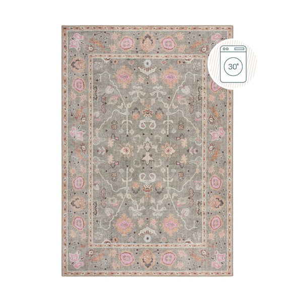 Tappeto verde chiaro lavabile 190x290 cm Una Floral – Flair Rugs