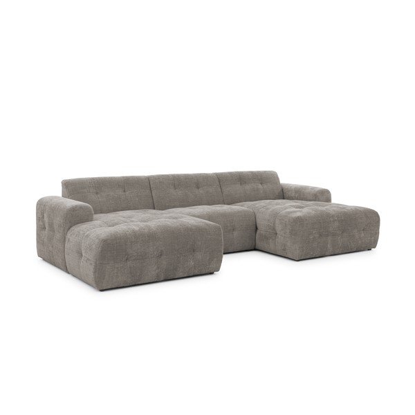 Divano angolare grigio (a U/con chaise lounge) Melva – Ropez