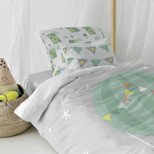 Biancheria da letto per bambini in puro cotone , 140 x 200 cm Air Balloon - Happynois-image-4