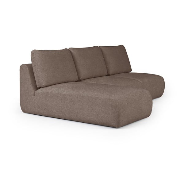 Divano angolare marrone (con penisola a sinistra e chaise lounge) rivestito in bouclé Mirel – Rodier-image-2