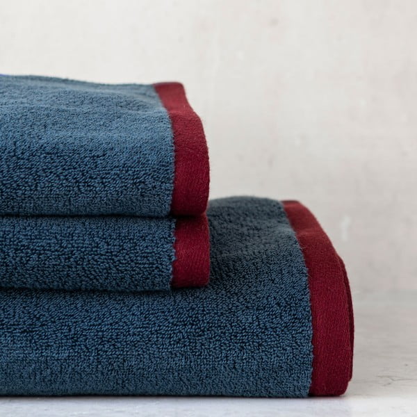 Asciugamano tipo terry blu scuro/grigio in cotone organico 50x90 cm Soft – Mette Ditmer Denmark-image-2