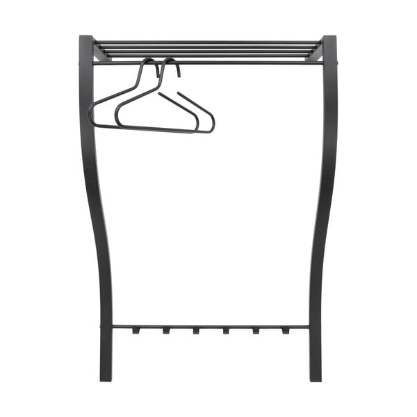 Attaccapanni da parete nero in metallo con scaffale 75 cm Carve – Spinder Design-image-2
