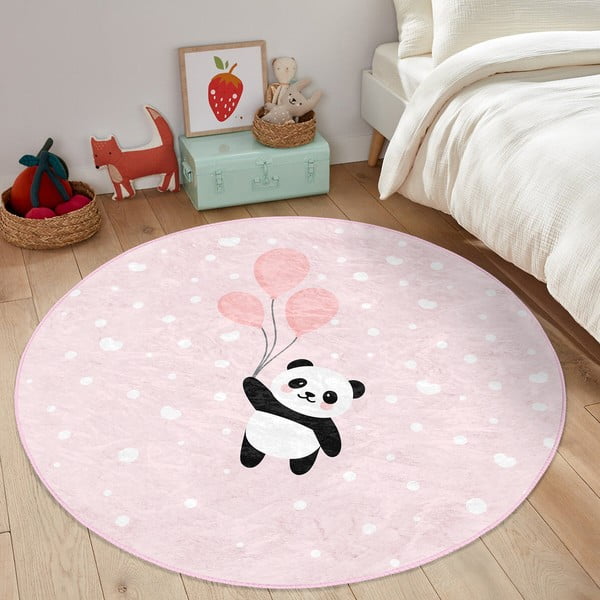 Tappeto rosa per bambini ø 100 cm Comfort - Mila Home-image-1