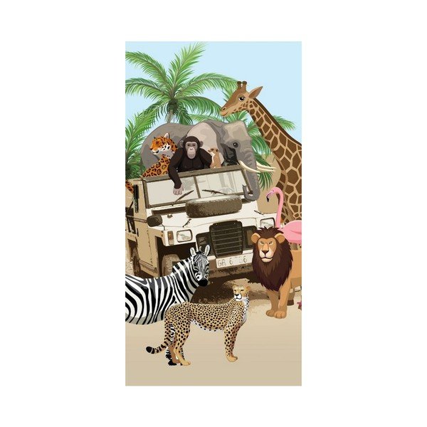 Telo mare con stampa Jeep Jungle, 75 x 150 cm - Good Morning
