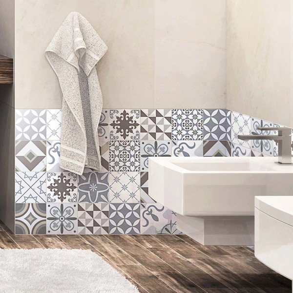 Set di 24 adesivi murali decorativi Mosaico Portogallo, 15 x 15 cm - Ambiance-image-4