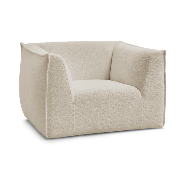 Poltrona beige con rivestimento in bouclé Giorgia – Bobochic Paris