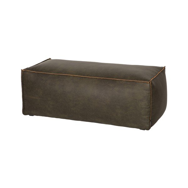 Poggiapiedi verde polveroso con rivestimento in finta pelle Rodeo – WOOOD-image-1