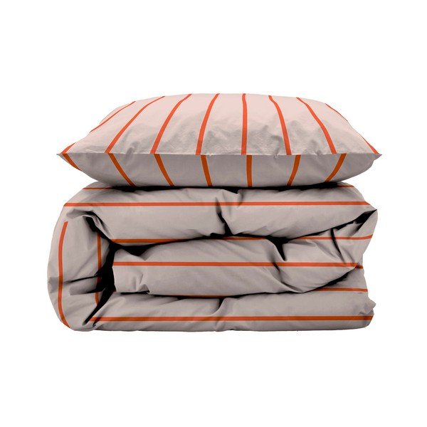 Set copripiumino e federa rosa in cotone organico per letto singolo 140x200 cm Echo – Södahl-image-2