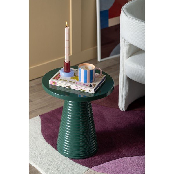 Tavolino rotondo in metallo ø 40 cm Catania Ribbed – Leitmotiv-image-1