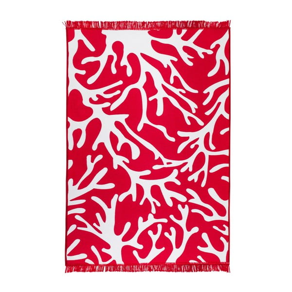 Tappeto bifacciale rosso e bianco Coral Reef, 140 x 215 cm - Cihan Bilisim Tekstil