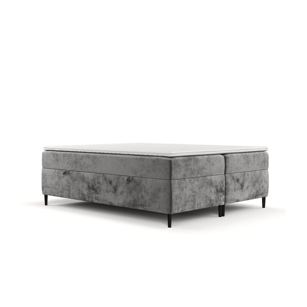 Letto boxspring grigio scuro con contenitore 180x200 cm Araya - Maison de Rêve