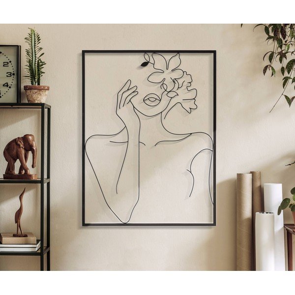 Decorazione murale in metallo 60x80 cm Woman with Flowers - Mauro Ferretti-image-1