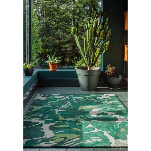Tappeto in lana verde scuro tessuto a mano 120x170 cm Matrix - Asiatic Carpets-image-1