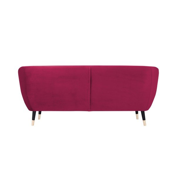 Divano rosa con gambe nere Benito, 188 cm - Mazzini Sofas-image-4