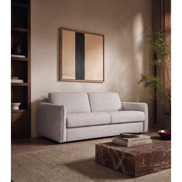 Divano beige per il riposo quotidiano/allungabile con rivestimento in ciniglia 189 cm Storm – Scandic-image-1