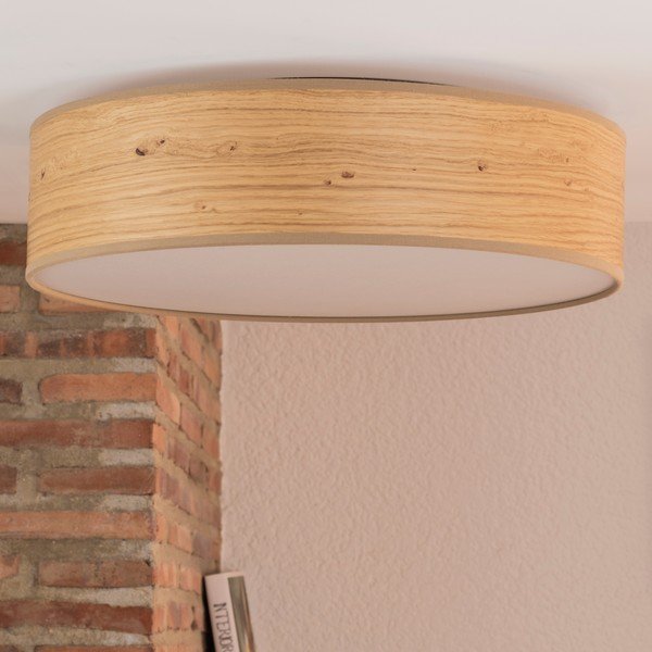 Apparecchio da soffitto marrone con paralume impiallacciato ø 40 cm Ocho - Sotto Luce-image-4