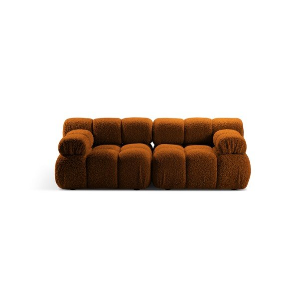 Divano componibile color terracotta con rivestimento in bouclé 188 cm – Micadoni 