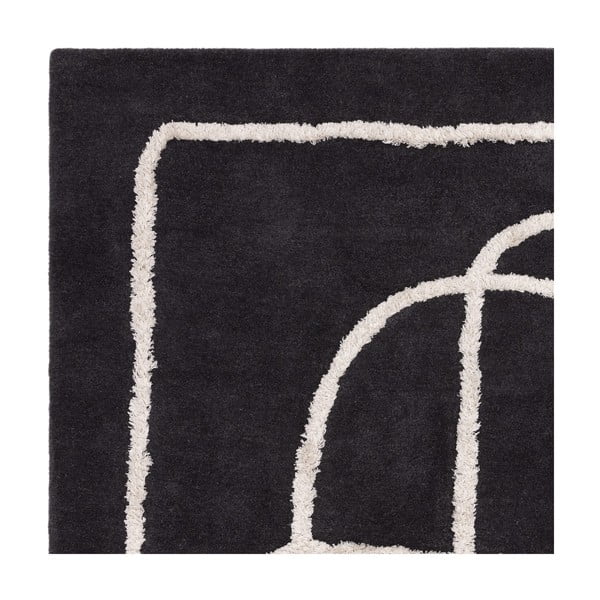 Tappeto in lana nero tessuto a mano 160x230 cm Matrix - Asiatic Carpets-image-2