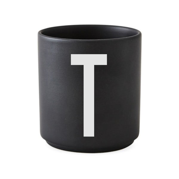 Tazza in porcellana nera Alphabet T, 250 ml A-Z - Design Letters