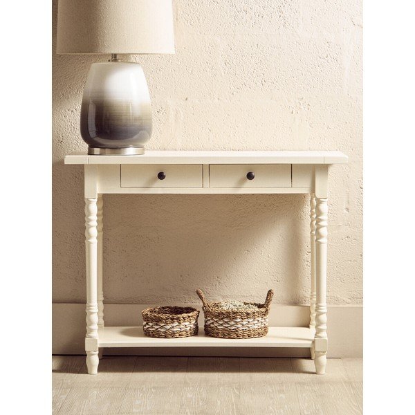 Tavolo consolle avorio in pino massiccio 35x96 cm Heritage – Premier Housewares-image-4