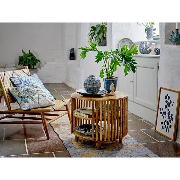 Tavolino da salotto rotondo di colore naturale in mango massiccio ø 60 cm Sali – Bloomingville-image-4